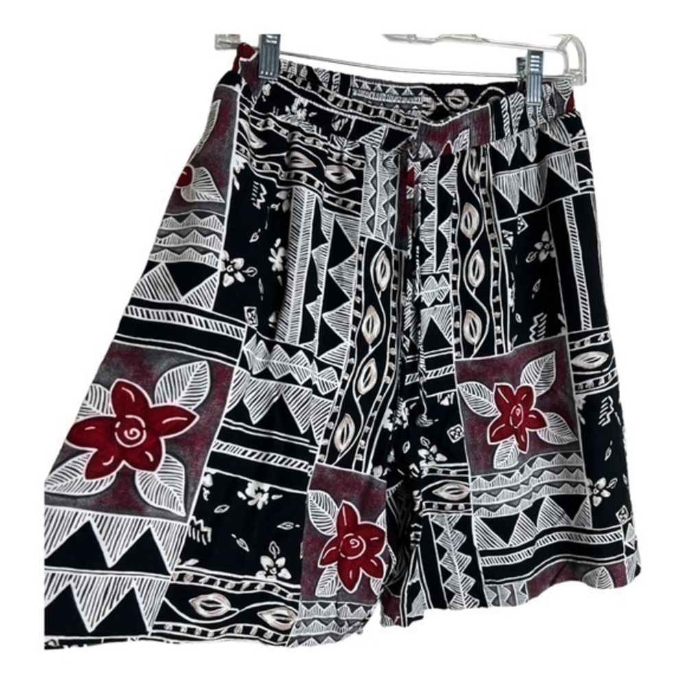 Vintage Panther Aztec Print Wide Leg Shorts Women Size 10